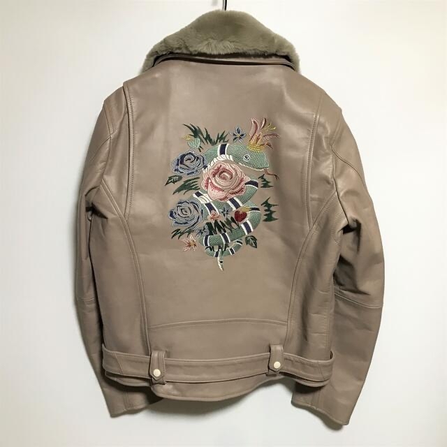 A(LeFRUDE)E 18AW バック刺繍ライダース アレフルード tour.lavender