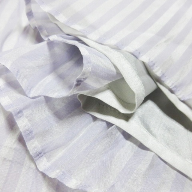 Rirandture(リランドチュール)のリランドチュール スカート ギャザー フレア ひざ丈 シアー ストライプ 1 紫 レディースのスカート(ひざ丈スカート)の商品写真