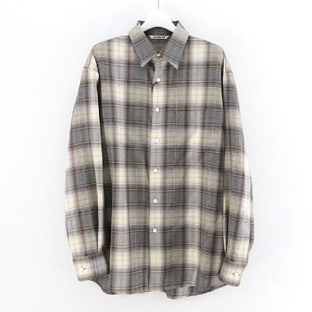 AURALEE SUPER LIGHT WOOL CHECK SHIRTSシャツ