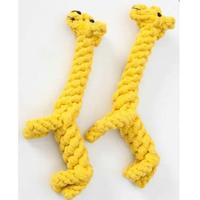 犬用おもちゃ　綿ロープ　きりん（黄色）玩具 ハンドメイドのペット(おもちゃ/ペット小物)の商品写真