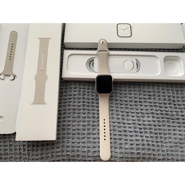 Apple watch series7 45mm スターライトGPS時計