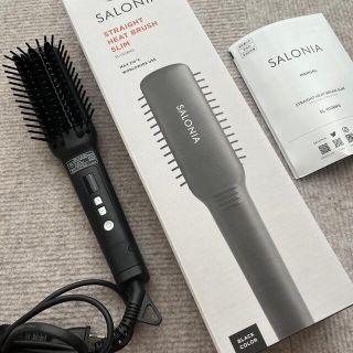 SALONIA ストレートヒートブラシスリム SL-012BKS(ヘアアイロン)