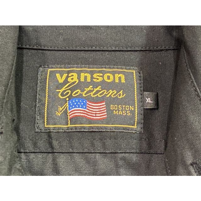 VANSON(バンソン)の＊バンソン スカル クロスボーン スタッズ ロゴ刺繍 長袖シャツ XL メンズのトップス(シャツ)の商品写真