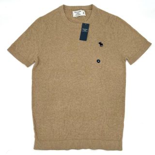 アバクロンビーアンドフィッチ(Abercrombie&Fitch)のアバクロ ニット　サマーニット　ベージュ　シャツ メンズ(Tシャツ/カットソー(半袖/袖なし))