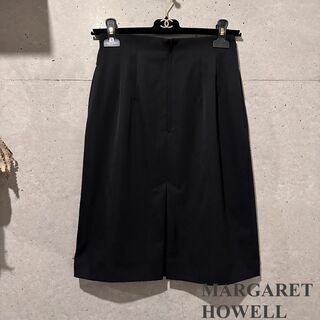 マーガレットハウエル(MARGARET HOWELL)のMARGARET HOWELL　バックポケットスカート　黒　2(ひざ丈スカート)
