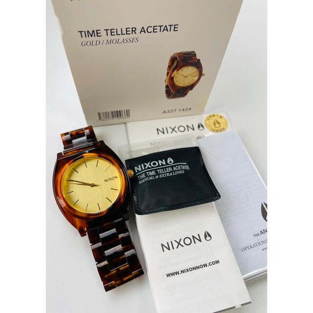 【電池新品の美品】NIXONのTIME TELLER 人気のべっ甲カラー(完品)腕時計