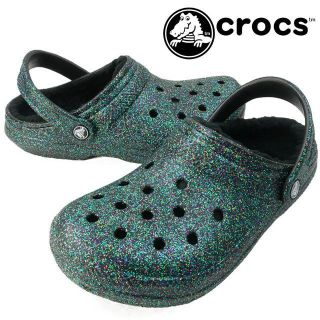 クロックス(crocs)の22cm クロックス クラシック グリッター ラインド クロッグ ブラック系(サンダル)