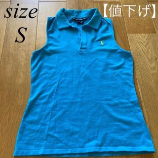 ラルフローレン(Ralph Lauren)の【値下げ】ラルフローレン　レディースSサイズ　ノースリーブ　袖なしシャツ　襟付き(Tシャツ(半袖/袖なし))