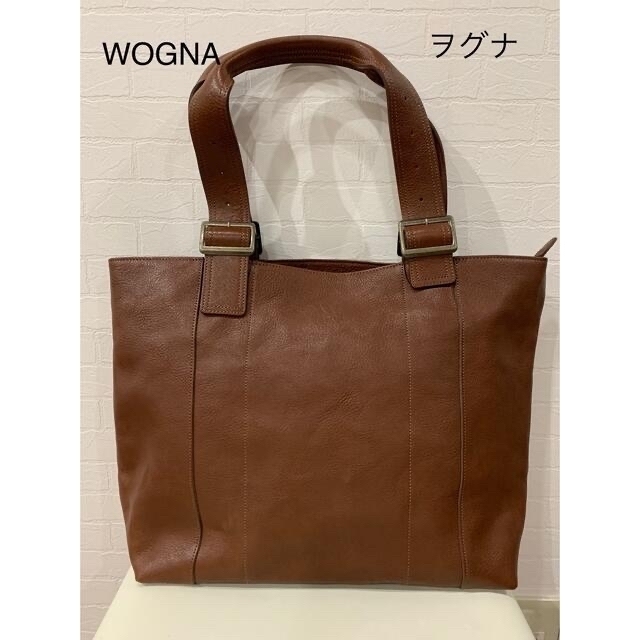 WOGNAヲグナメンズトートバッグオリーブレザー - トートバッグ