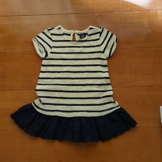 ベビーギャップ(babyGAP)のベビーギャップ　ボーダー柄スカラップワンピース　90cm(ワンピース)