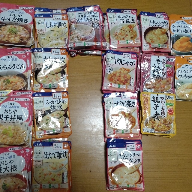 【専用】介護食詰め合わせ72食(18種類✕各4袋) 食品/飲料/酒の加工食品(レトルト食品)の商品写真