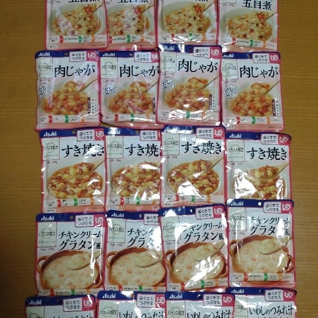 【専用】介護食詰め合わせ72食(18種類✕各4袋) 食品/飲料/酒の加工食品(レトルト食品)の商品写真