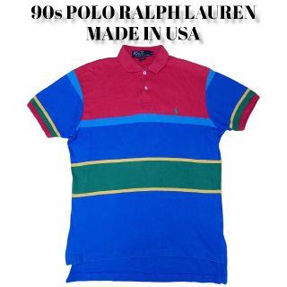 ポロラルフローレン(POLO RALPH LAUREN)の90s ポロラルフローレン USA製 ボーダーポロシャツ 古着 Ralph(ポロシャツ)