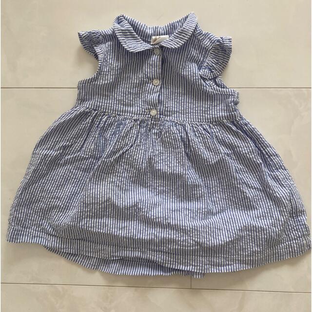 H&M(エイチアンドエム)のストライプワンピース キッズ/ベビー/マタニティのキッズ服女の子用(90cm~)(ワンピース)の商品写真