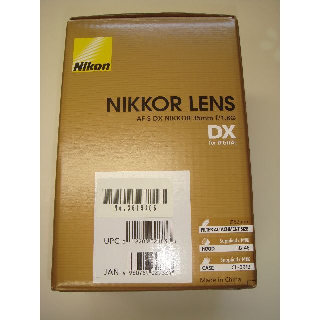 美品】Nikon レンズ AF-S DX NIKKOR 35mm f/1.8G 美品】Nikon レンズ AF-S DX NIKKOR 35mm f/1.8G
