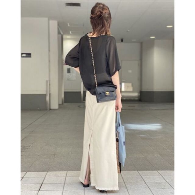 L'Appartement DEUXIEME CLASSE(アパルトモンドゥーズィエムクラス)の21SS GOOD GRIEF A Line Fringe Hem Skirt レディースのスカート(ロングスカート)の商品写真