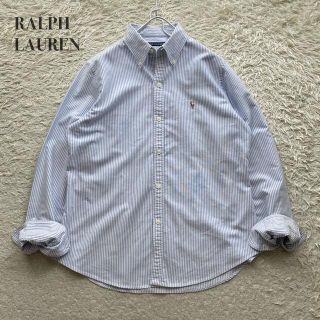 ラルフローレン(Ralph Lauren)のRALPH LAUREN ストライプド コットン オックスフォードシャツ ブルー(シャツ/ブラウス(長袖/七分))