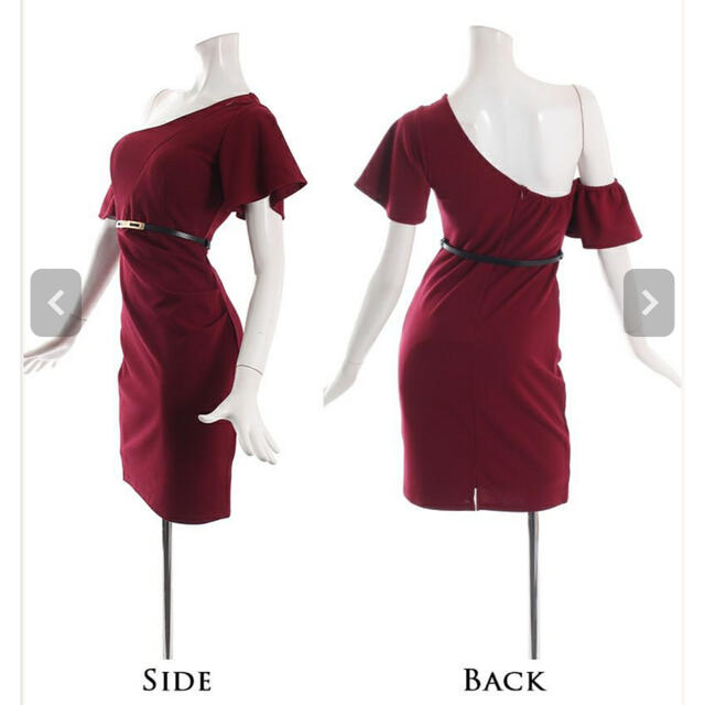 キャバ ドレス ミニワンピ ミニドレス L ワインレッド レディースのフォーマル/ドレス(ミニドレス)の商品写真