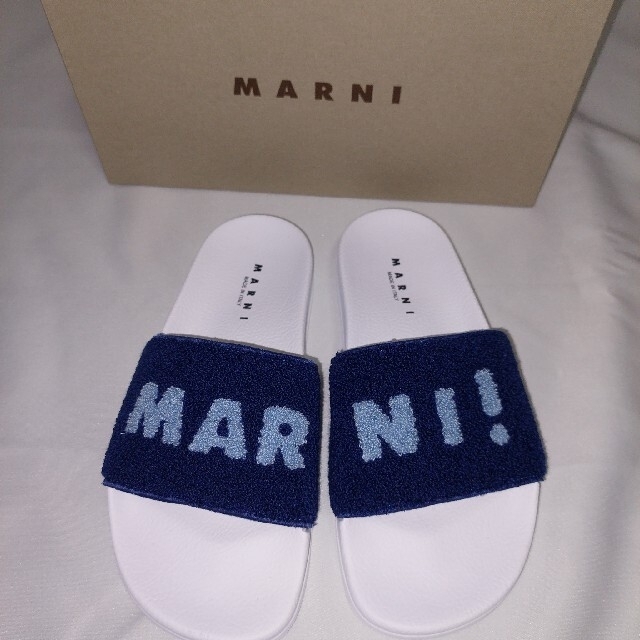 送料関税込[MARNI]大人OK！ロゴサンダル マルニ ブラック (MARNI