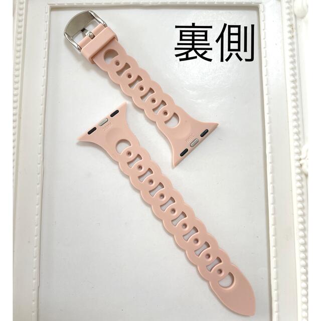 シリコン　くすみピンク　チェーン型　アップルウォッチ　ベルト　バンド レディースのファッション小物(腕時計)の商品写真