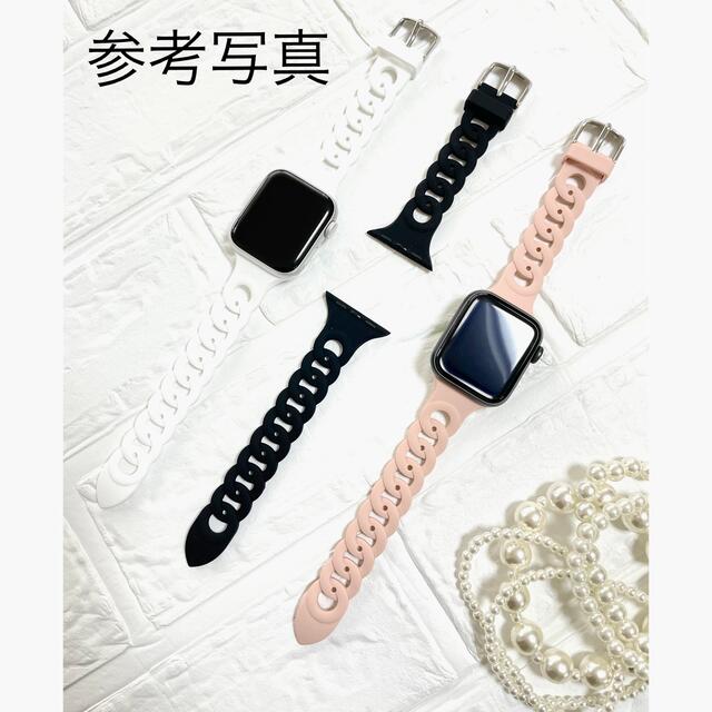 シリコン　くすみピンク　チェーン型　アップルウォッチ　ベルト　バンド レディースのファッション小物(腕時計)の商品写真