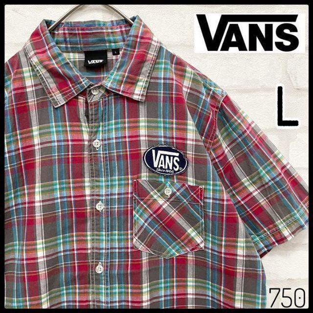 VANS(ヴァンズ)の【大人気】バンズ 半袖チェックシャツ ワンポイントロゴ 刺繍 L ワッペン メンズのトップス(シャツ)の商品写真