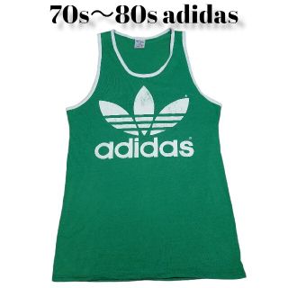 アディダス(adidas)の70s 80s adidas ビッグプリント タンクトップ 古着 アディダス(タンクトップ)