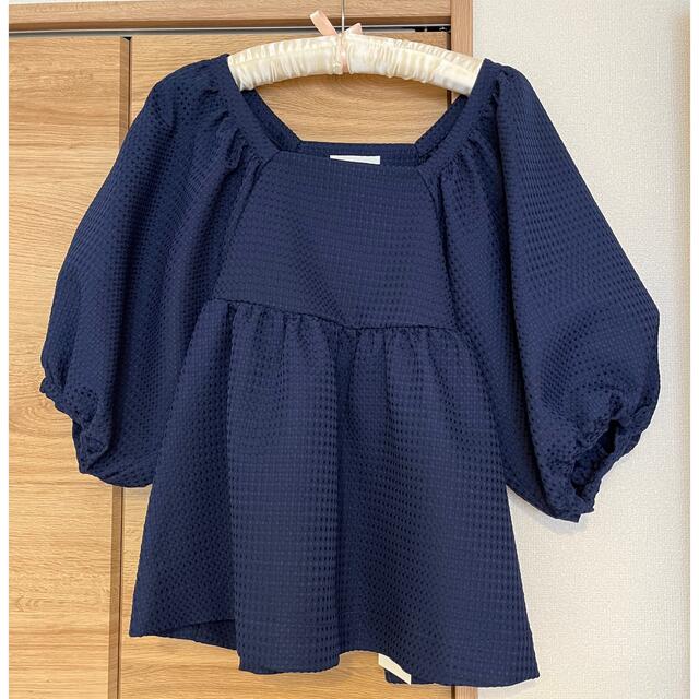 シャツ/ブラウス(長袖/七分)新品タグ付きOHGA DOBBY BLOUSE ネイビー 完売品