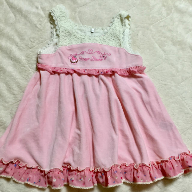 mezzo piano(メゾピアノ)の美品♪メゾピアノ ベロアワンピース キッズ/ベビー/マタニティのキッズ服女の子用(90cm~)(ワンピース)の商品写真