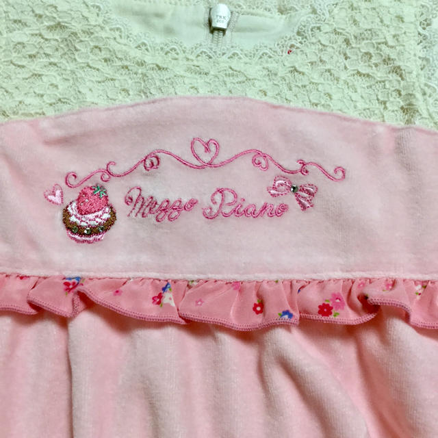 mezzo piano(メゾピアノ)の美品♪メゾピアノ ベロアワンピース キッズ/ベビー/マタニティのキッズ服女の子用(90cm~)(ワンピース)の商品写真