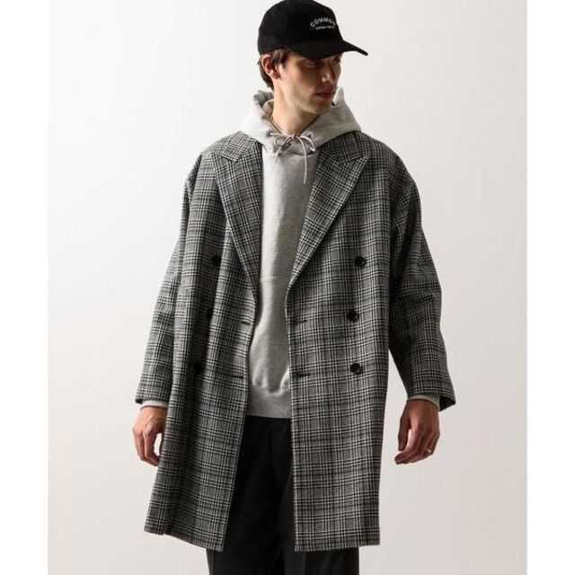 by テックツイード チェック ジャストルーズ コート 限定カラー 62.0 ... パルト PALTO ウールアクリル チェック チェスターフィールドコート【サイズ46】【メンズ】