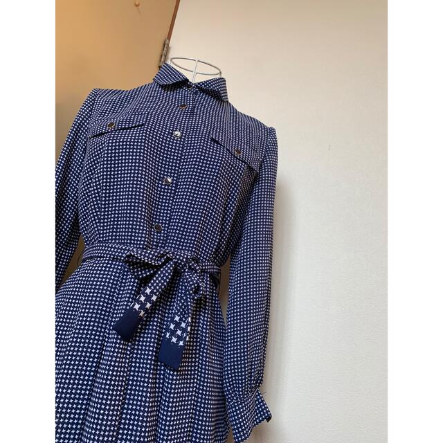 used オンワード♡ネイビー×白♡レトロワンピース♡vintageワンピース ...