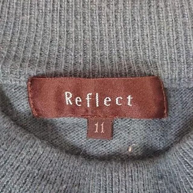 ReFLEcT(リフレクト)のReflect ニットカットソー グリーン系 11 5分袖 パールアクセサリー レディースのトップス(カットソー(半袖/袖なし))の商品写真