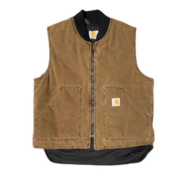 90s USA製 carhartt カーハート ベスト ダックベスト ブラウン