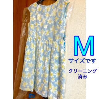 ボンメルスリー(Bon mercerie)の【美品】Bon merceie 水色花柄ワンピース(クリーニング済み)(ひざ丈ワンピース)