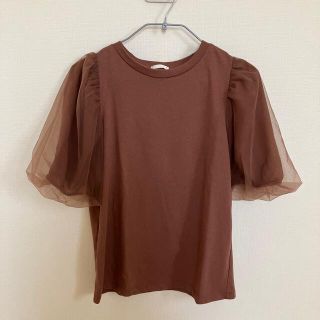 ジーユー(GU)のGU  チュールボリュームスリーブTシャツ(Tシャツ(半袖/袖なし))