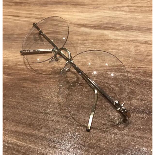 闇金ウシジマくん風まん丸メガネ うしじま君 縁無しめがね メンズのファッション小物(サングラス/メガネ)の商品写真