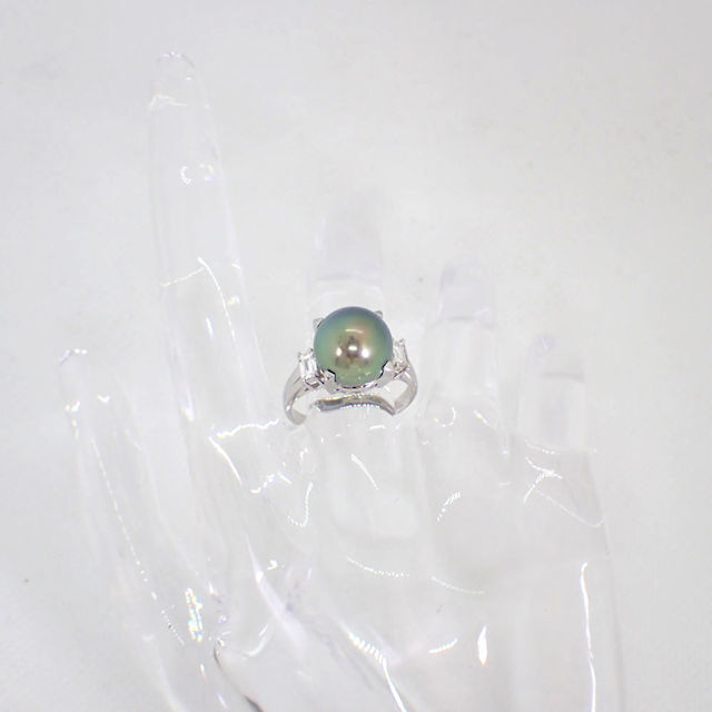 TASAKI(タサキ)のタサキ Pt900 黒蝶真珠/ダイヤモンド リング 12号[g781-2］ レディースのアクセサリー(リング(指輪))の商品写真