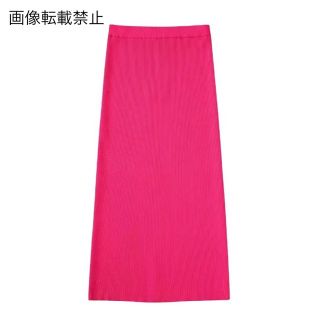 🍹7月新作🍨8456◇pink ピンク スリット リブニット タイトスカート(ひざ丈スカート)