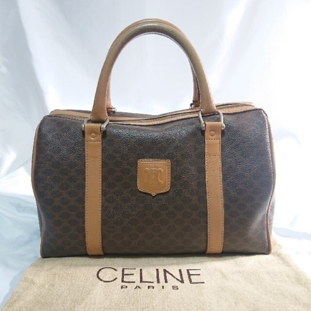 CELINE マカダム柄 ミニボストン ハンドバッグ