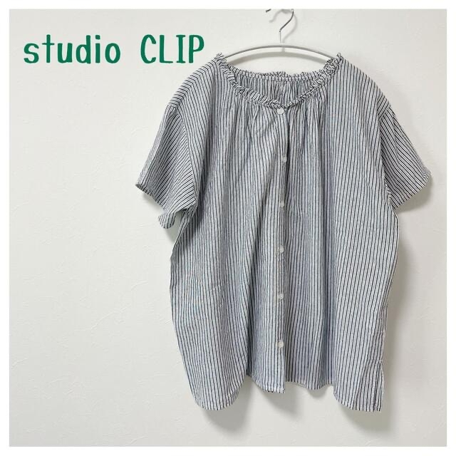 STUDIO CLIP(スタディオクリップ)の美品︎︎ studio CLIP  シングルガーゼ 半袖ブラウス M レディースのトップス(シャツ/ブラウス(半袖/袖なし))の商品写真