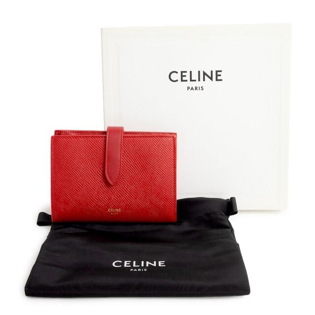 コーフル 未使用品 CELINE セリーヌ レザー 二つ折り財布 ゴールド
