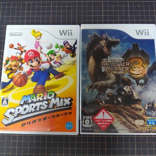 ウィー(Wii)のモンスターハンター3 (トライ)マリオスポーツミックス　２本セット(家庭用ゲームソフト)
