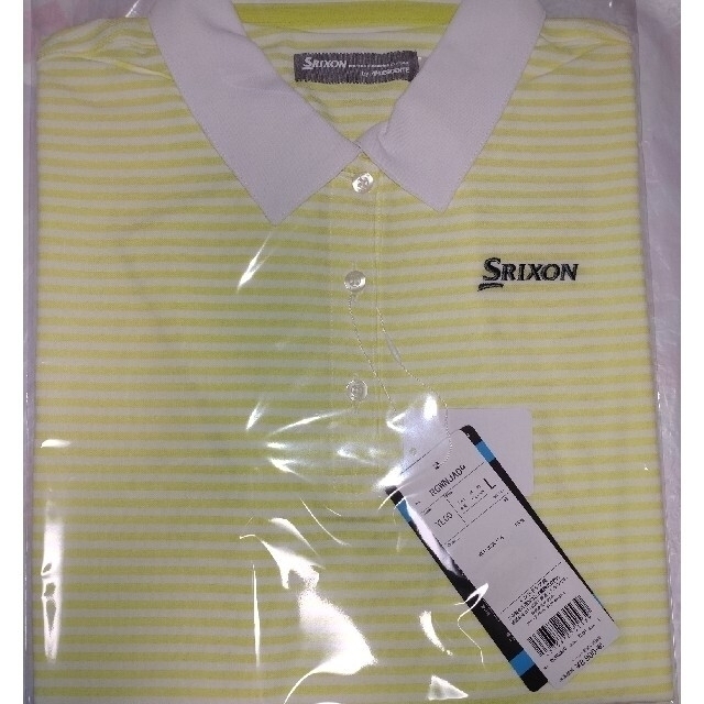 Srixon(スリクソン)の新品 黄 L デサント srixon golf シャツ ウェア プロ使用モデル スポーツ/アウトドアのゴルフ(ウエア)の商品写真