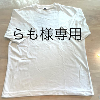 ユニクロ(UNIQLO)の (らも様専用)UNIQLOエアリズムコットンオーバーサイズTシャツ（5分袖）(Tシャツ/カットソー(半袖/袖なし))