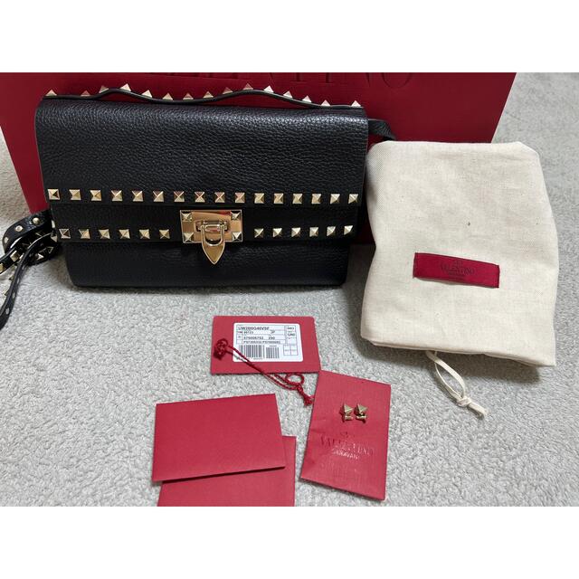 美品 VALENTINO スタッズショルダーバッグ 赤