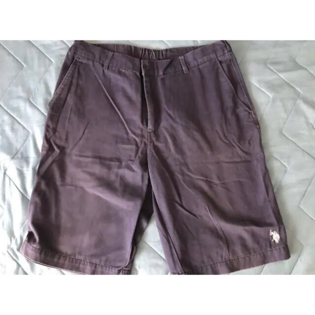 ハーフパンツ 紫　(ユーエスポロアッスン) メンズのパンツ(ショートパンツ)の商品写真
