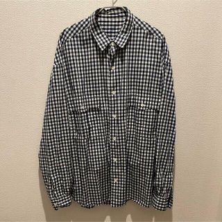 ポーター(PORTER)のPorter Classic ロールアップギンガムチェックシャツ ネイビー(シャツ)