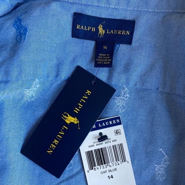 Ralph Lauren(ラルフローレン)の未使用　タグ付き　ラルフローレン　ガールズ　シャツワンピース　サイズ14 キッズ/ベビー/マタニティのキッズ服女の子用(90cm~)(ワンピース)の商品写真