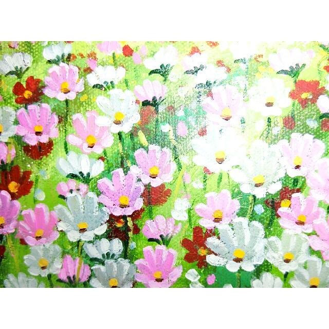 【別倉庫からの配送】アンティーク/コレクション新着 sale【ART】大野純一真筆(コスモス畑)サムホール 絵画+